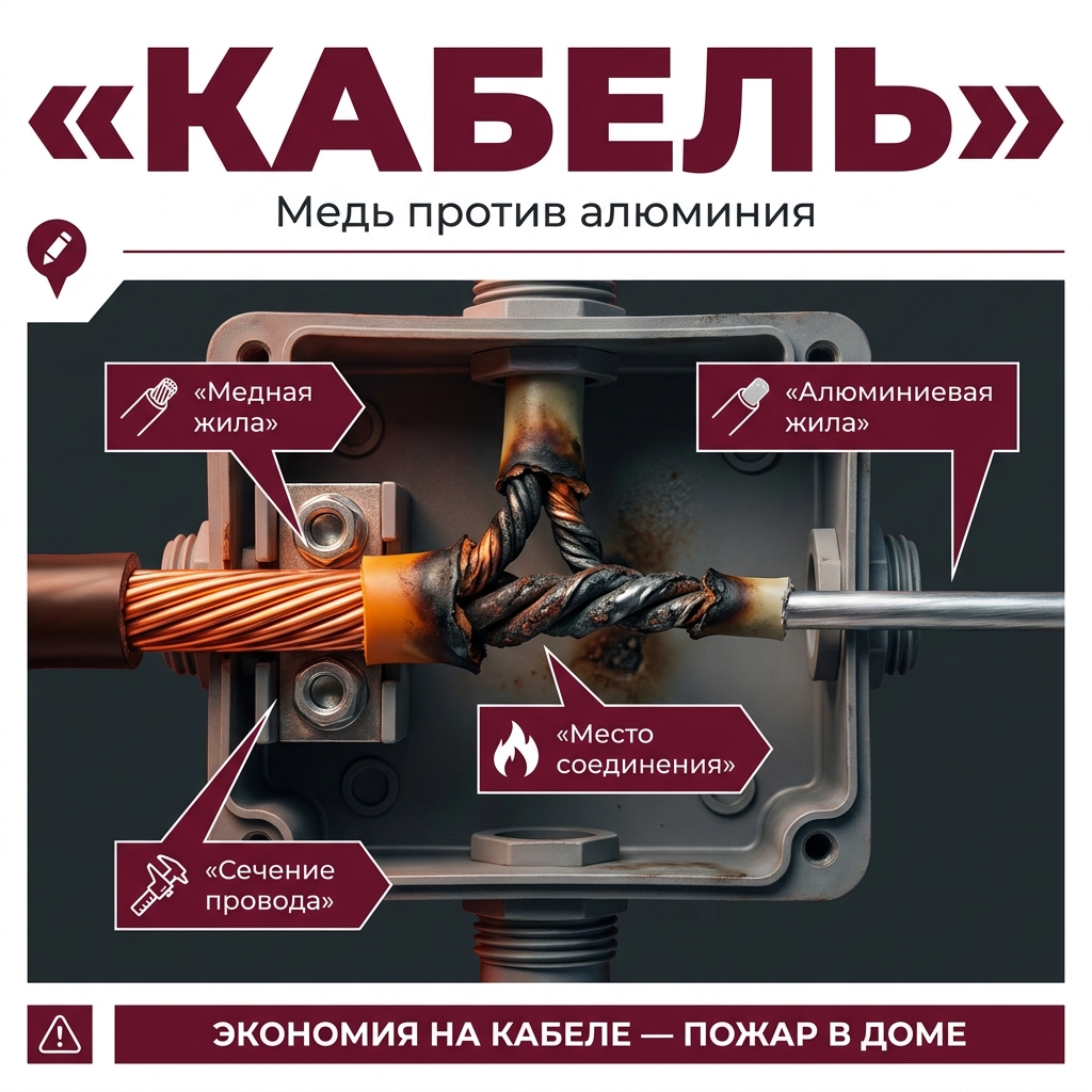 🧰 Медь или алюминий: почему в частном доме экономия на кабеле опасна