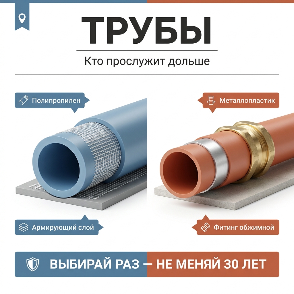 💧 Полипропилен или металлопластик: что жить будет 30 лет, а что нет